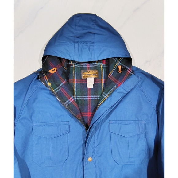 Eddie Bauer Ridgeline Parka Size XL Men's Blue Wool Lining Coat Hooded Jacket - Picture 2 of 11